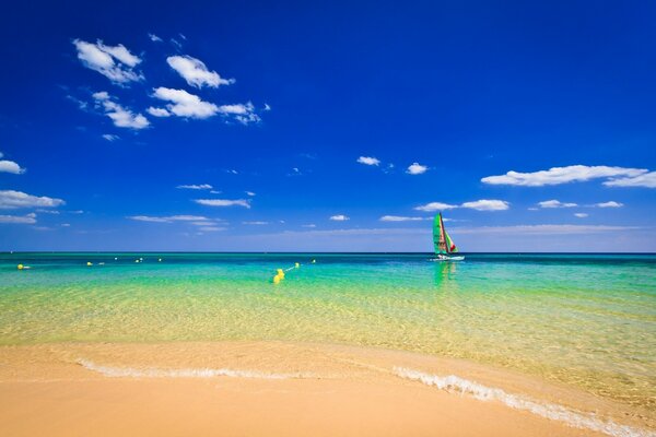 Summer landscape: sea, sand, clouds