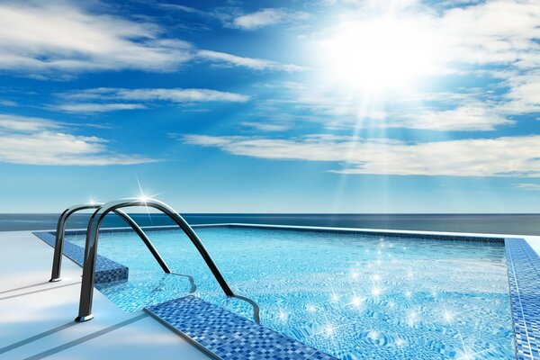 Acqua scintillante in piscina al sole