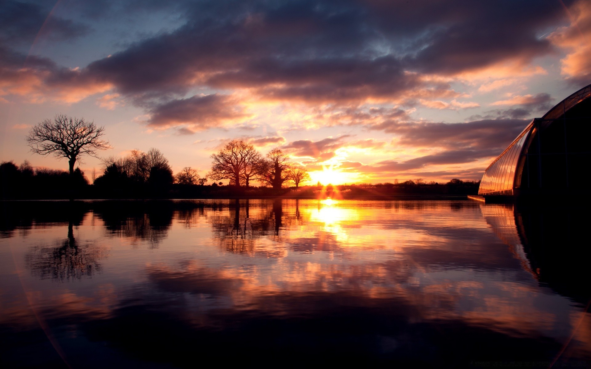 lago tramonto alba riflessione acqua crepuscolo sole sera silhouette fiume paesaggio cielo luce natura illuminato ponte nuvola