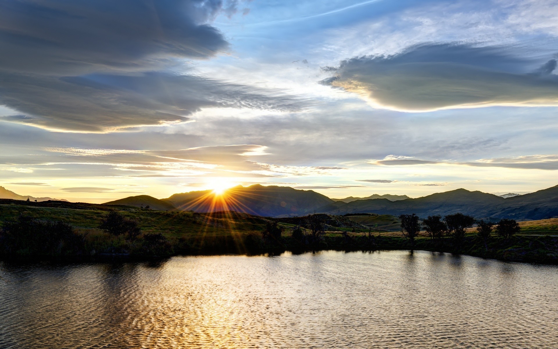 lake sunset landscape water reflection sky nature dawn river cloud sun evening travel outdoors summer