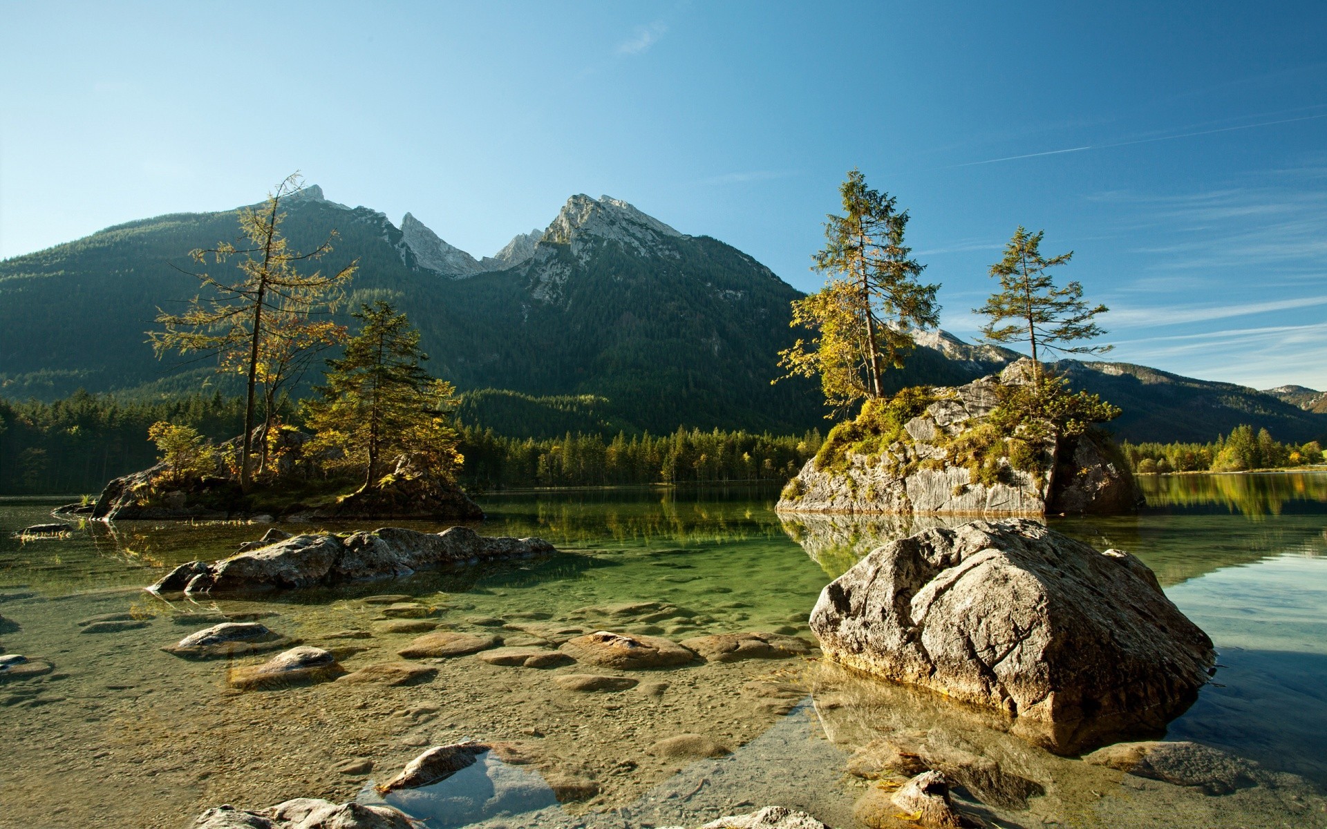 lake water mountain landscape nature travel outdoors sky rock scenic tree hike