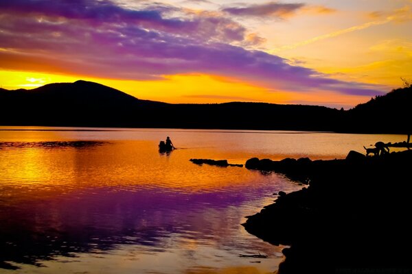 Beautiful sunset by the sea