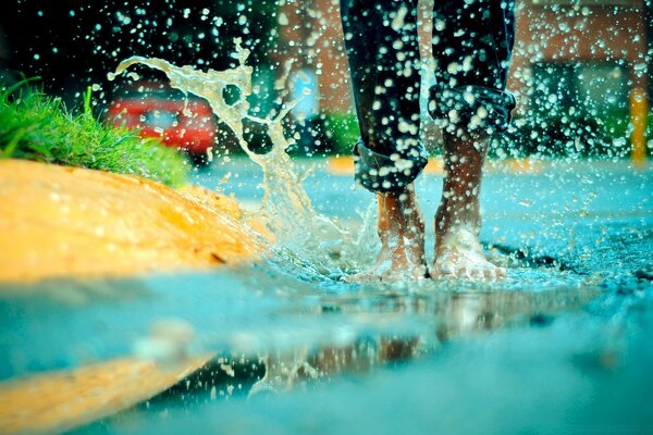 Vacances d été et éclaboussures d eau