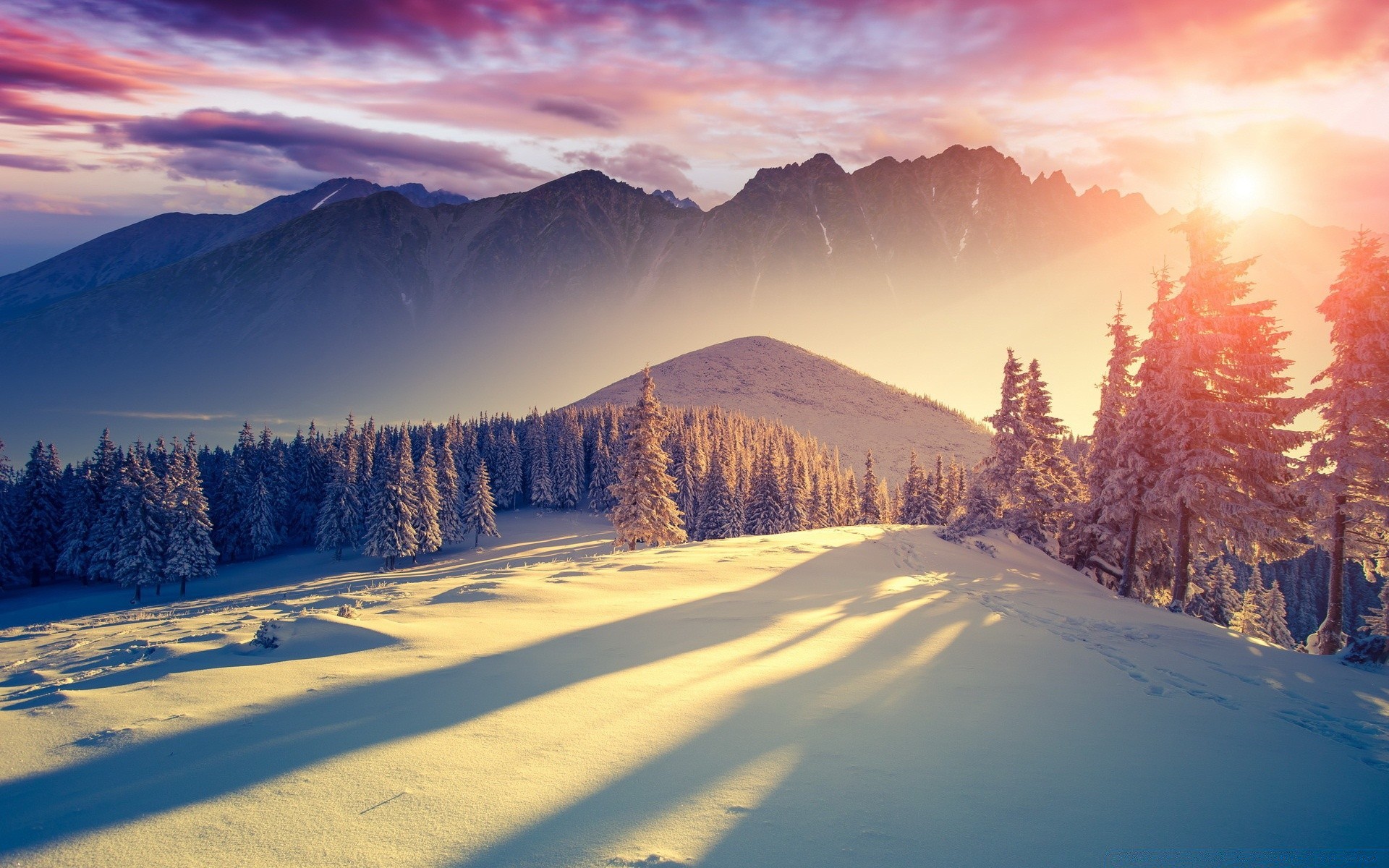 winter schnee natur berge dämmerung landschaft kälte im freien sonnenuntergang holz reisen landschaftlich frost himmel eis gutes wetter