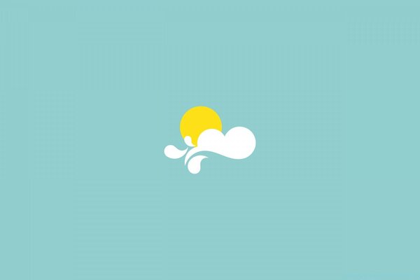 Sol dibujado en una nube minimalismo