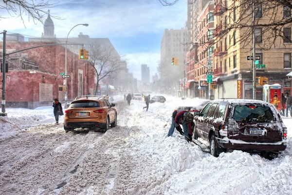 Paisaje urbano. Invierno en la ciudad. Arquitectura