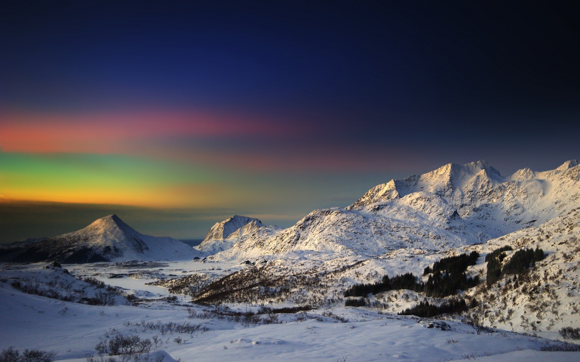 winter schnee berge sonnenuntergang himmel reisen landschaft eis im freien natur morgendämmerung kälte