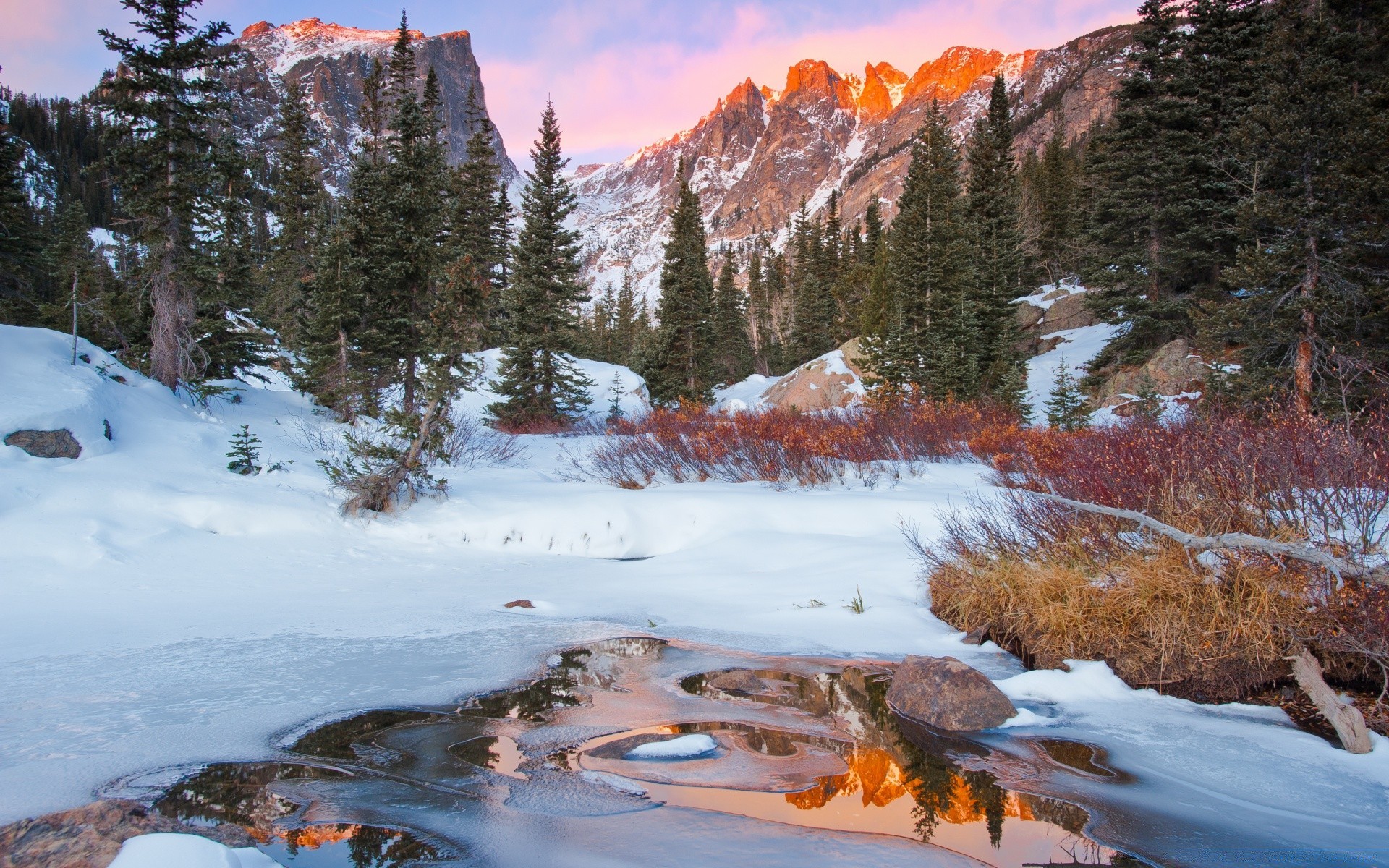 winter snow mountain scenic landscape travel outdoors water evergreen daylight nature wood cold tree lake conifer sky