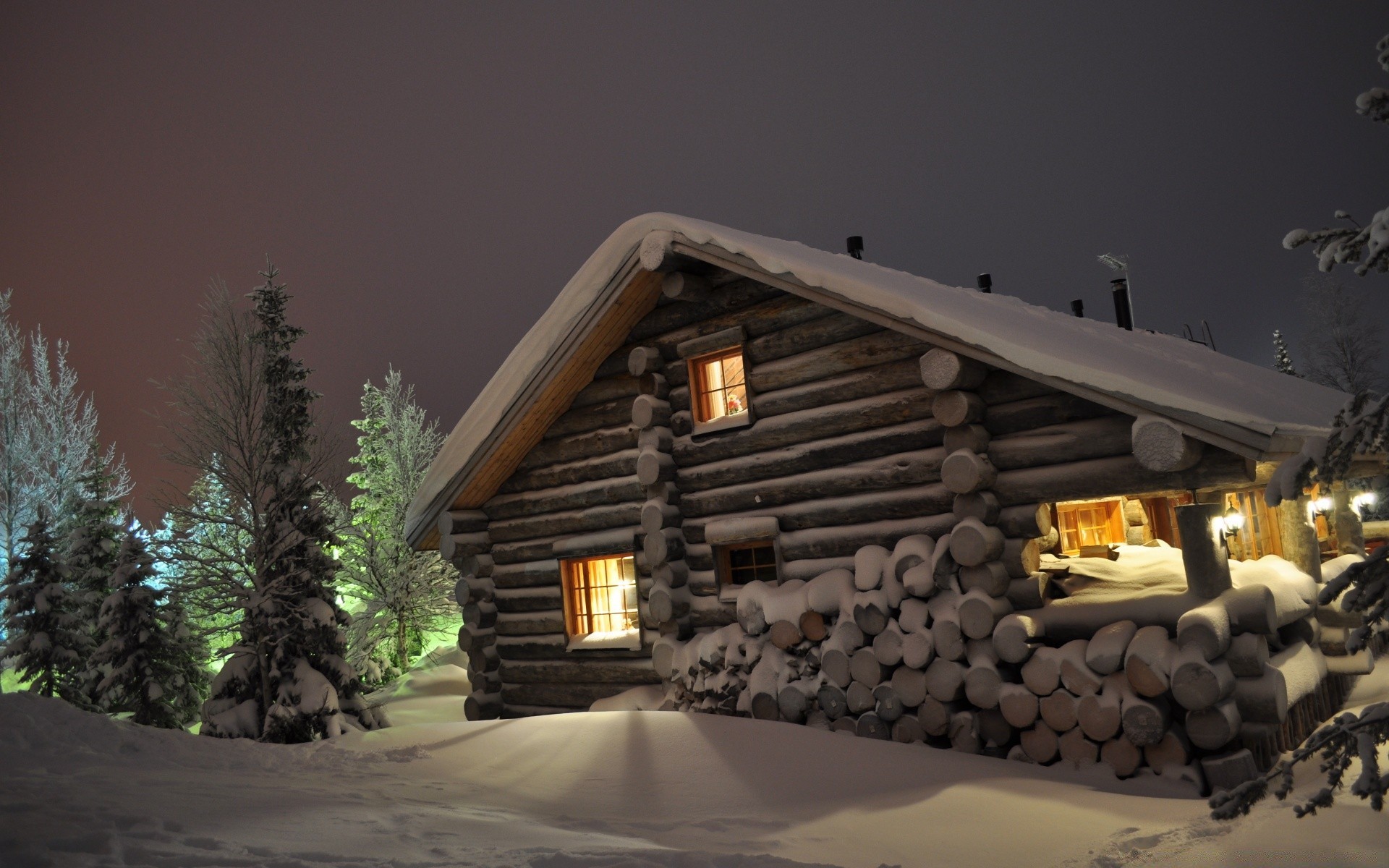 inverno casa paesaggio casa luce casa legno neve viaggi cabina tramonto bungalow