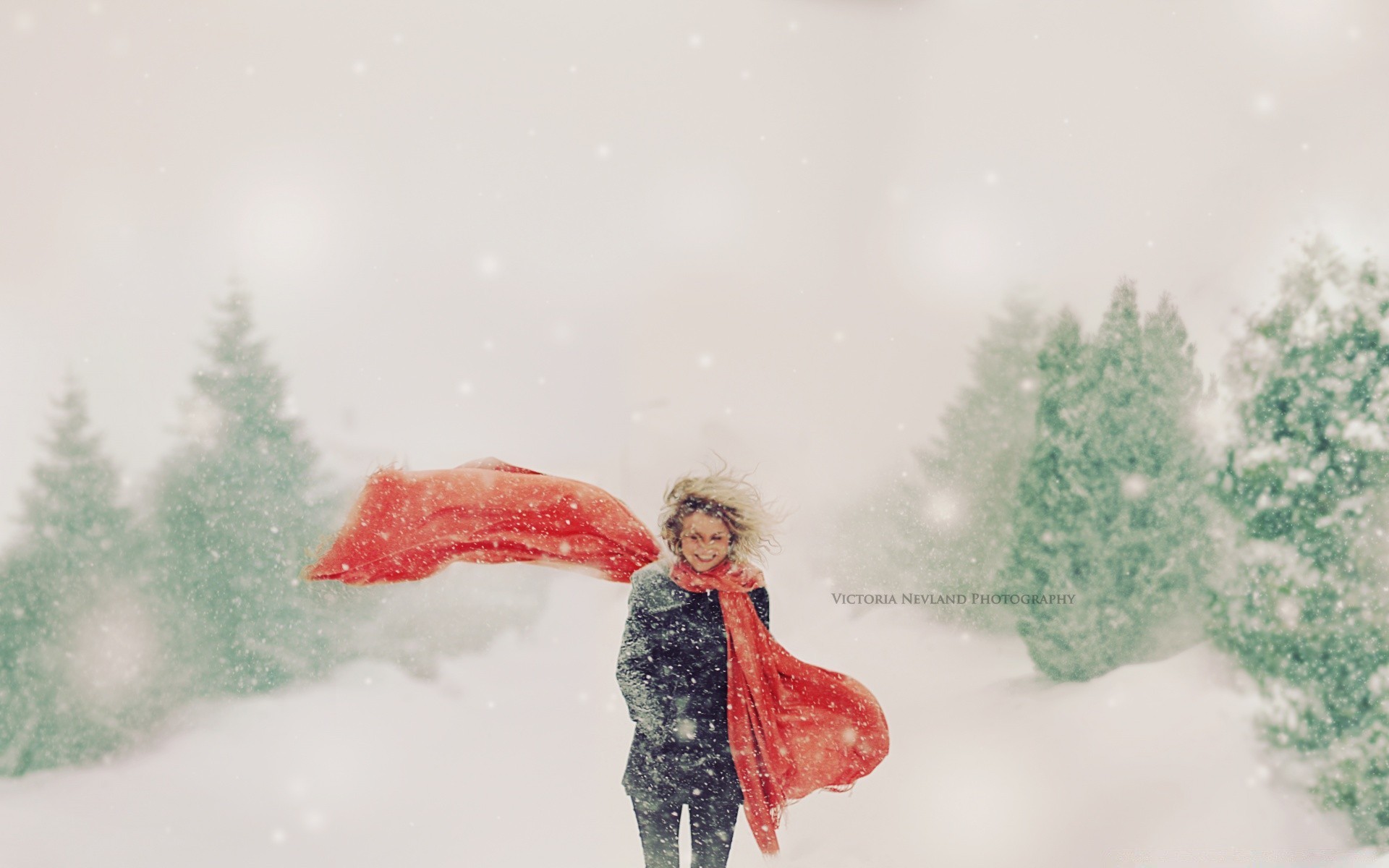 winter snow one adult cold portrait wear christmas weather happiness woman girl action motion landscape outdoors