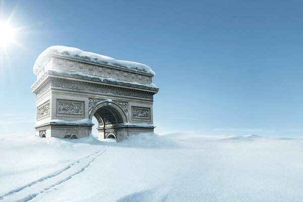 Beautiful arch under the winter sun