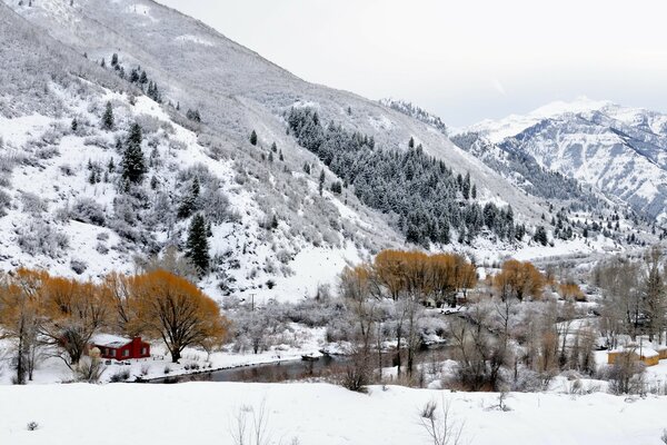 The slope is covered with snow