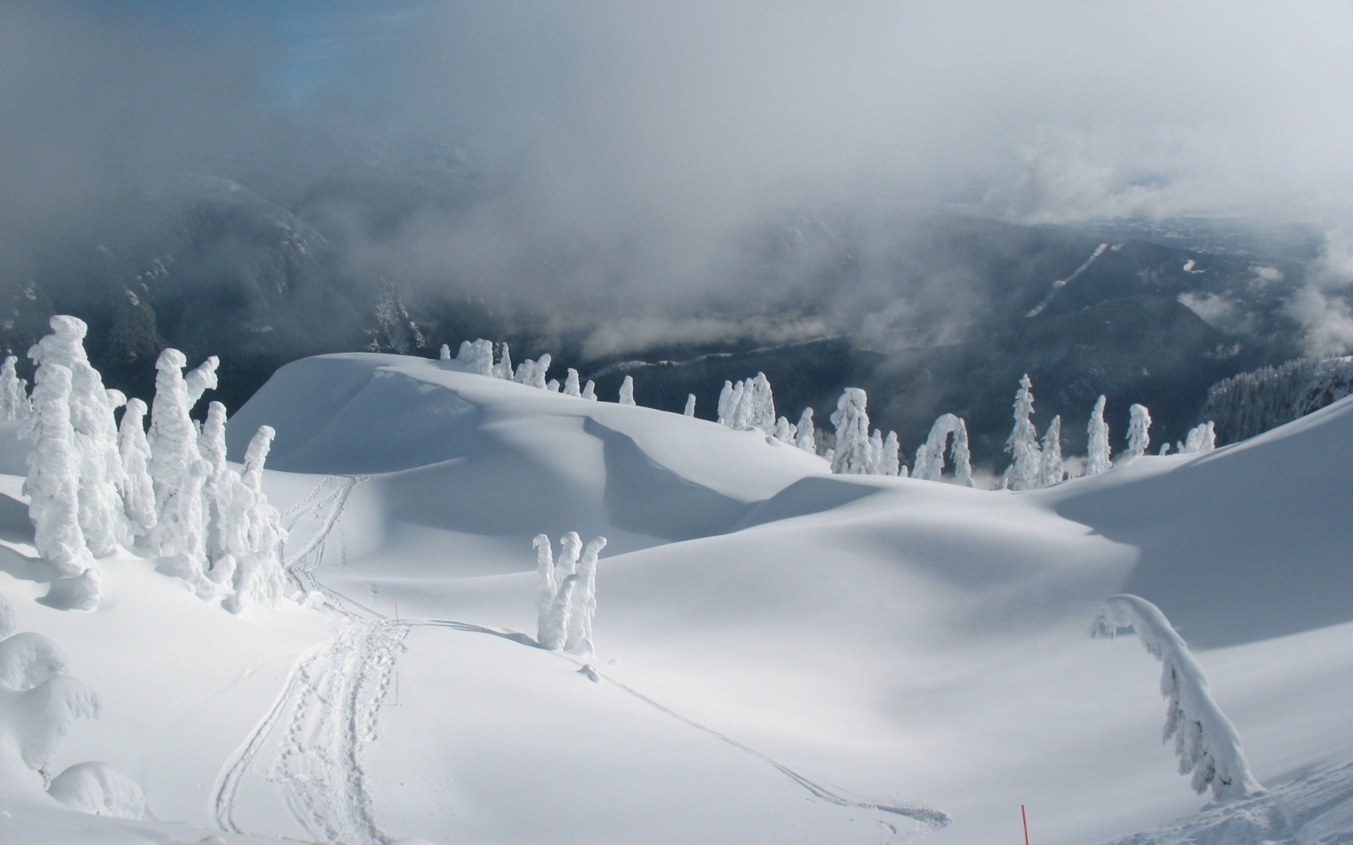 hiver neige froid glace congelé gel montagnes paysage météo scénique givré congère voyage colline