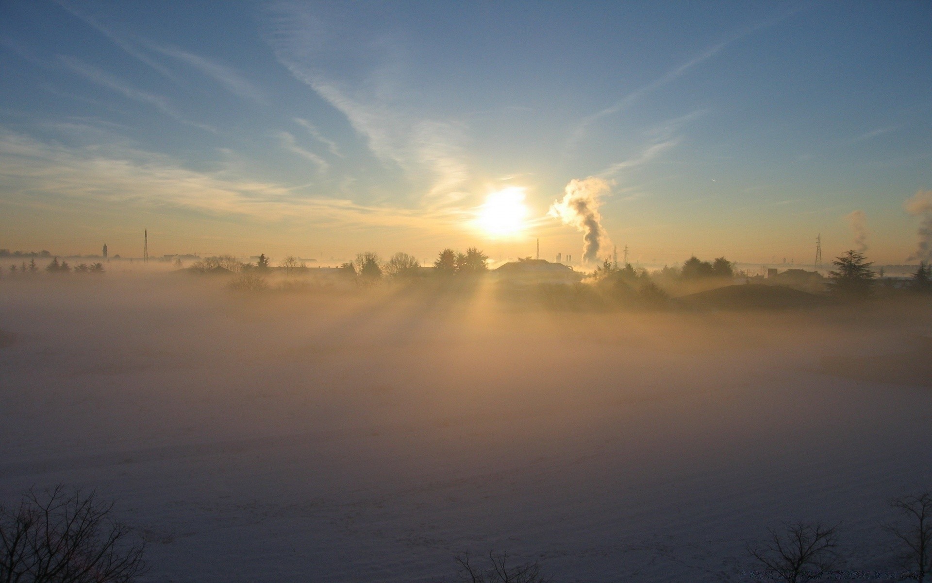 inverno tramonto paesaggio alba sole cielo sera tempo natura luce nebbia bel tempo crepuscolo silhouette nuvola albero all aperto