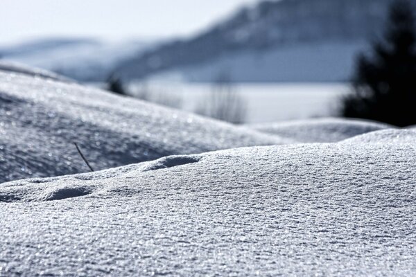 Ice. Winter field. Nature