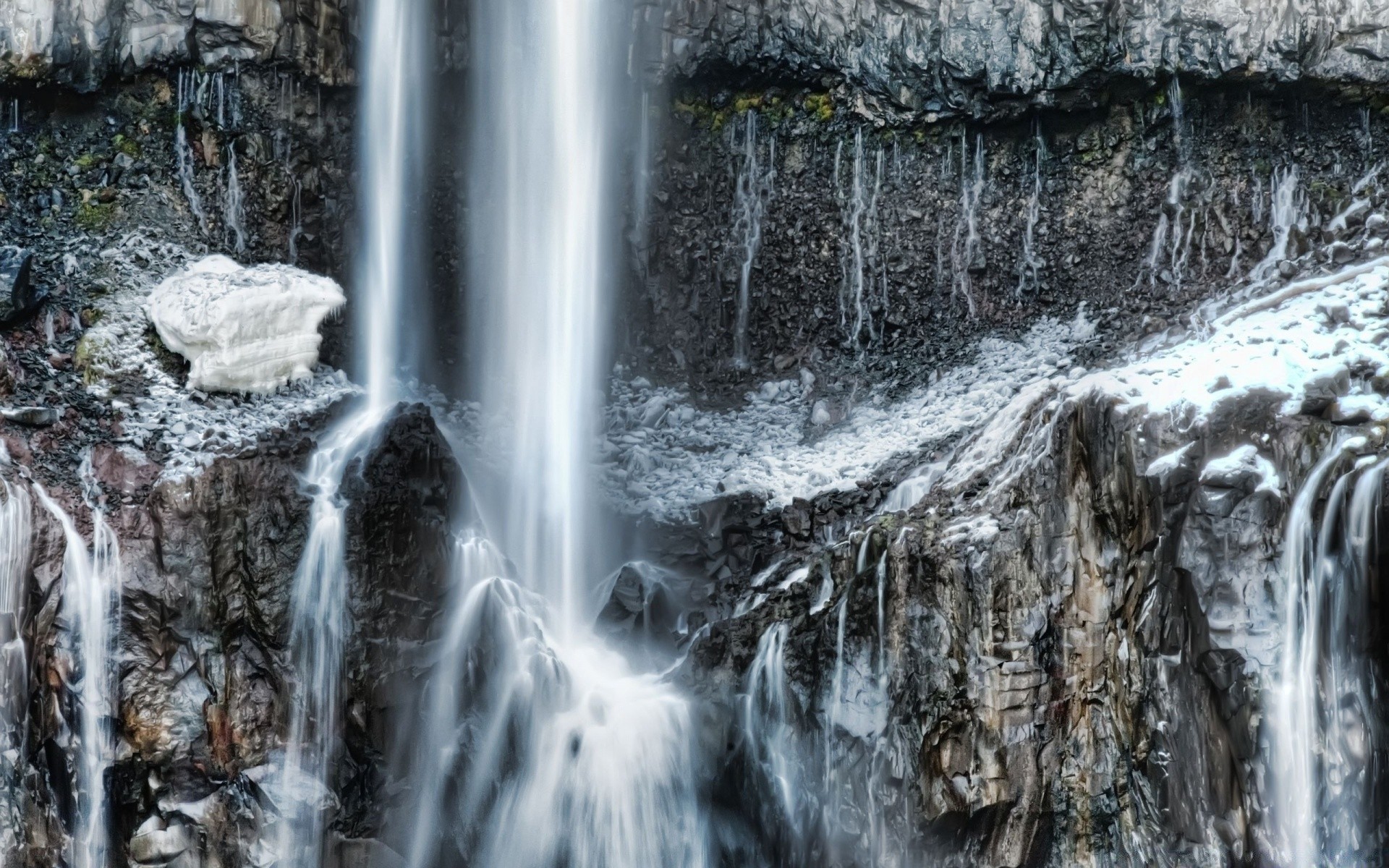 winter waterfall water nature stream river fall wood cascade wet outdoors flow travel splash park motion landscape rock creek cold