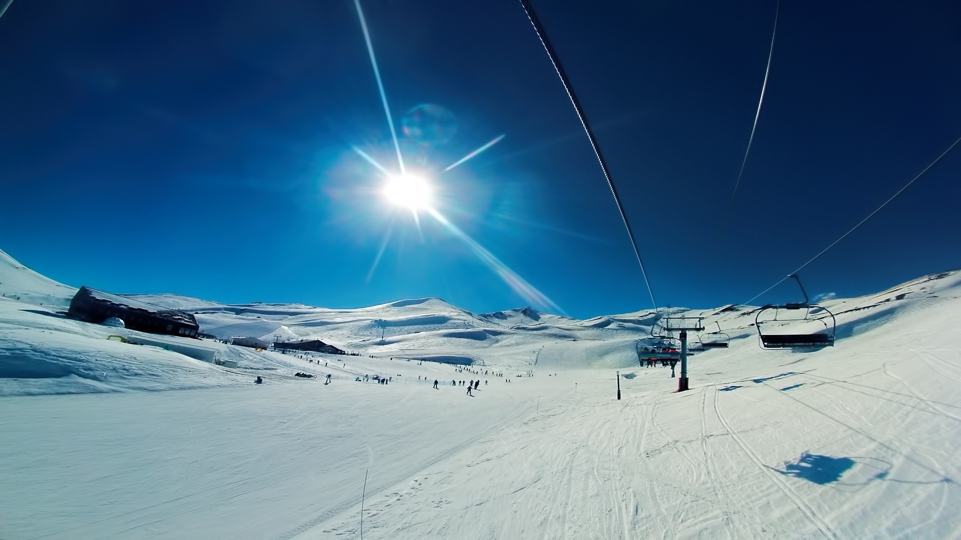 kış kar soğuk dağlar resort buz manzara gökyüzü