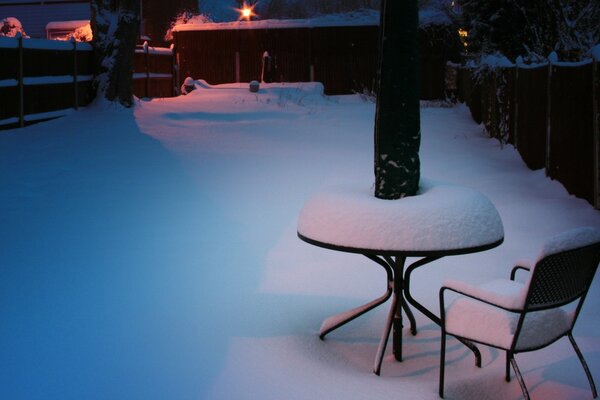 Silla de muebles de nieve de invierno