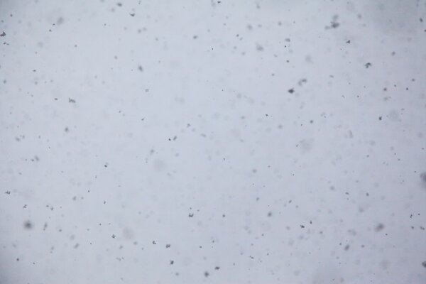 Vista del cielo con nieve cayendo