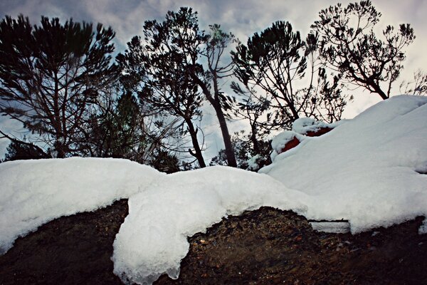 Lingering skies in cold winter