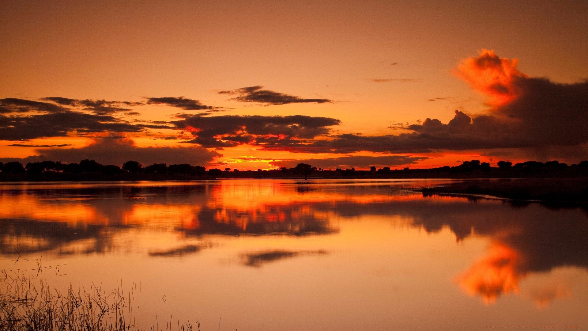 lac coucher de soleil aube eau réflexion crépuscule soleil soir ciel paysage nature