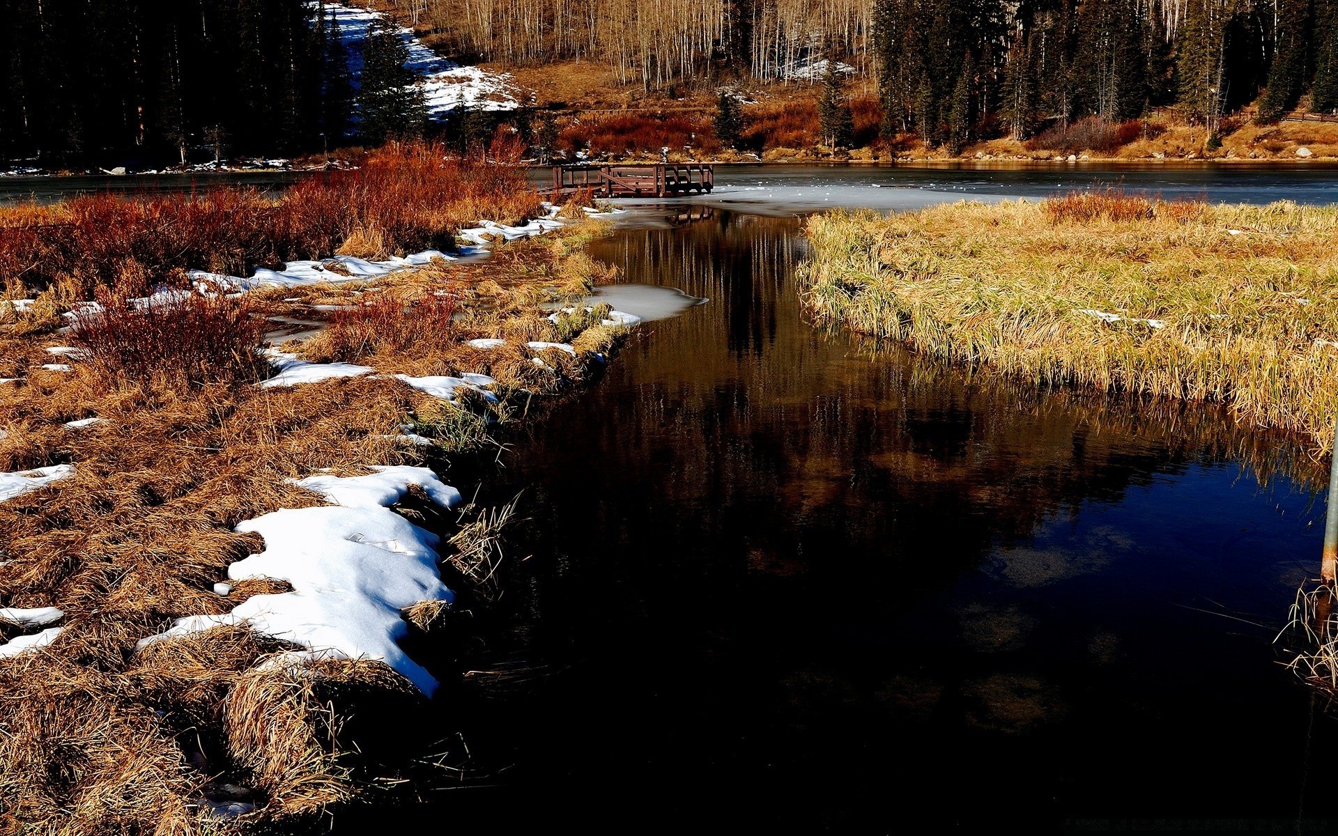 lago agua río reflexión paisaje otoño al aire libre madera viajes nieve naturaleza invierno árbol noche escénico frío corriente parque