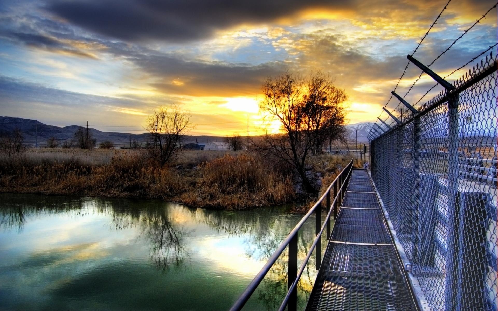 see wasser sonnenuntergang dämmerung reflexion fluss himmel landschaft abend dämmerung licht natur brücke reisen im freien sonne