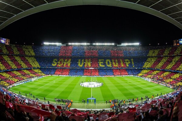 Stadium during a football match