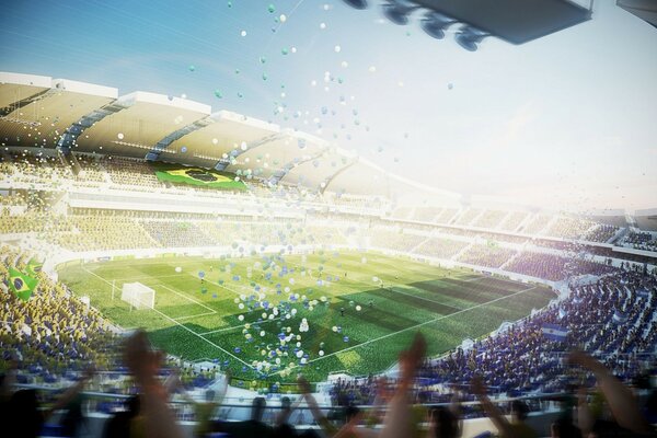 Bella foto dello stadio durante il calcio