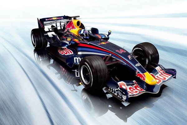 Formula one, car on a blurry background, speed