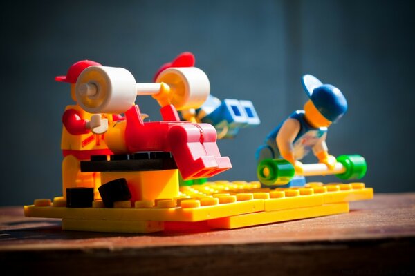 Lego toys. athletes in a rocking chair