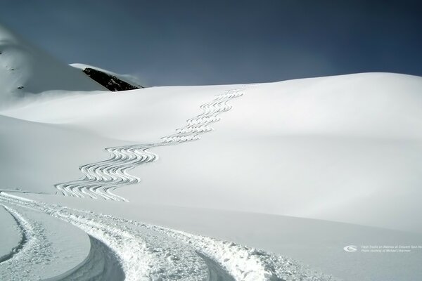 Winter snow-white mountainside