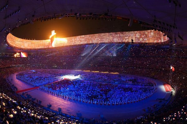 Inauguración de los juegos Olímpicos en el estadio