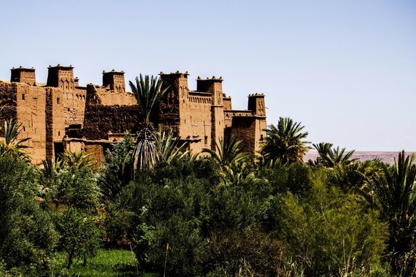View of the castle in the African desert