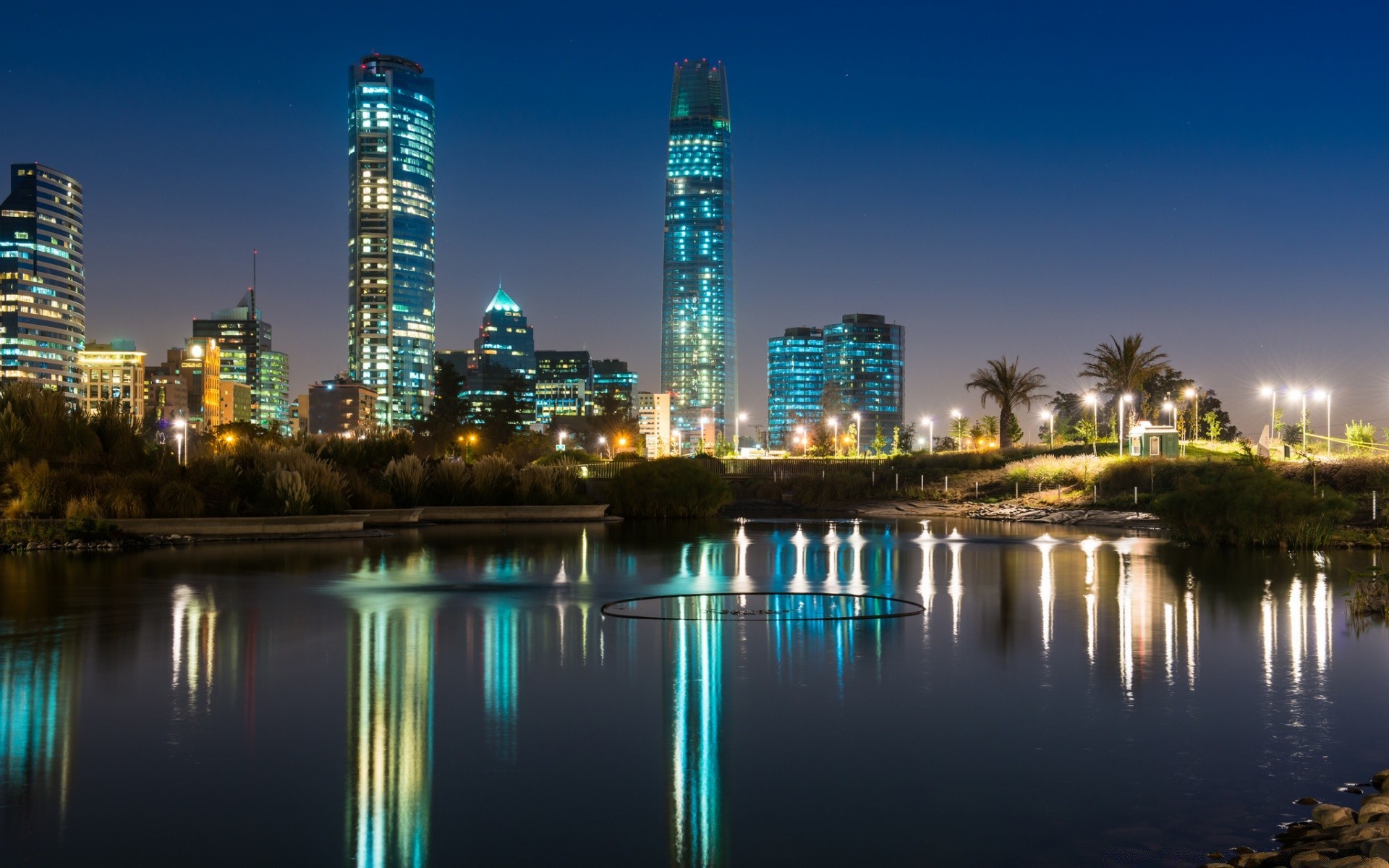 america city architecture reflection building cityscape skyscraper river skyline water sky travel dusk waterfront modern office tower urban downtown business