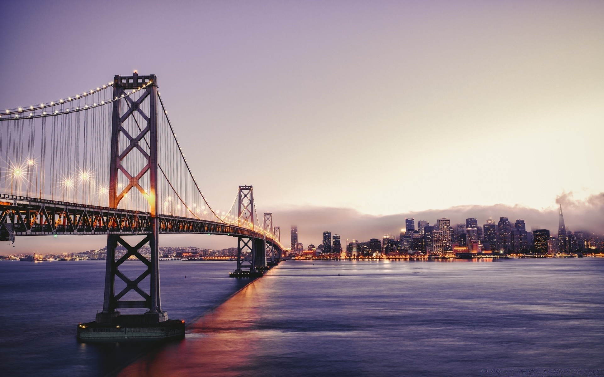 america water bridge sunset travel suspension bridge sky dawn dusk city river architecture evening transportation system connection outdoors sea