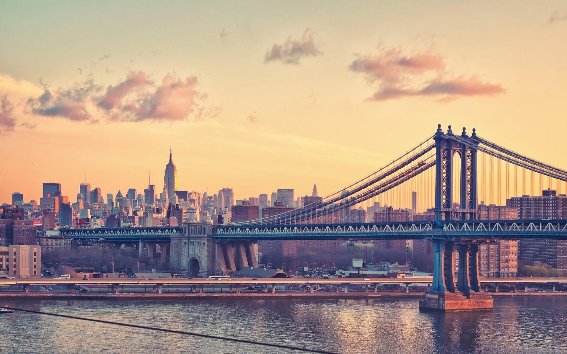 america bridge water river travel architecture city sunset sky transportation system dusk building landmark cityscape evening outdoors skyline urban watercraft reflection