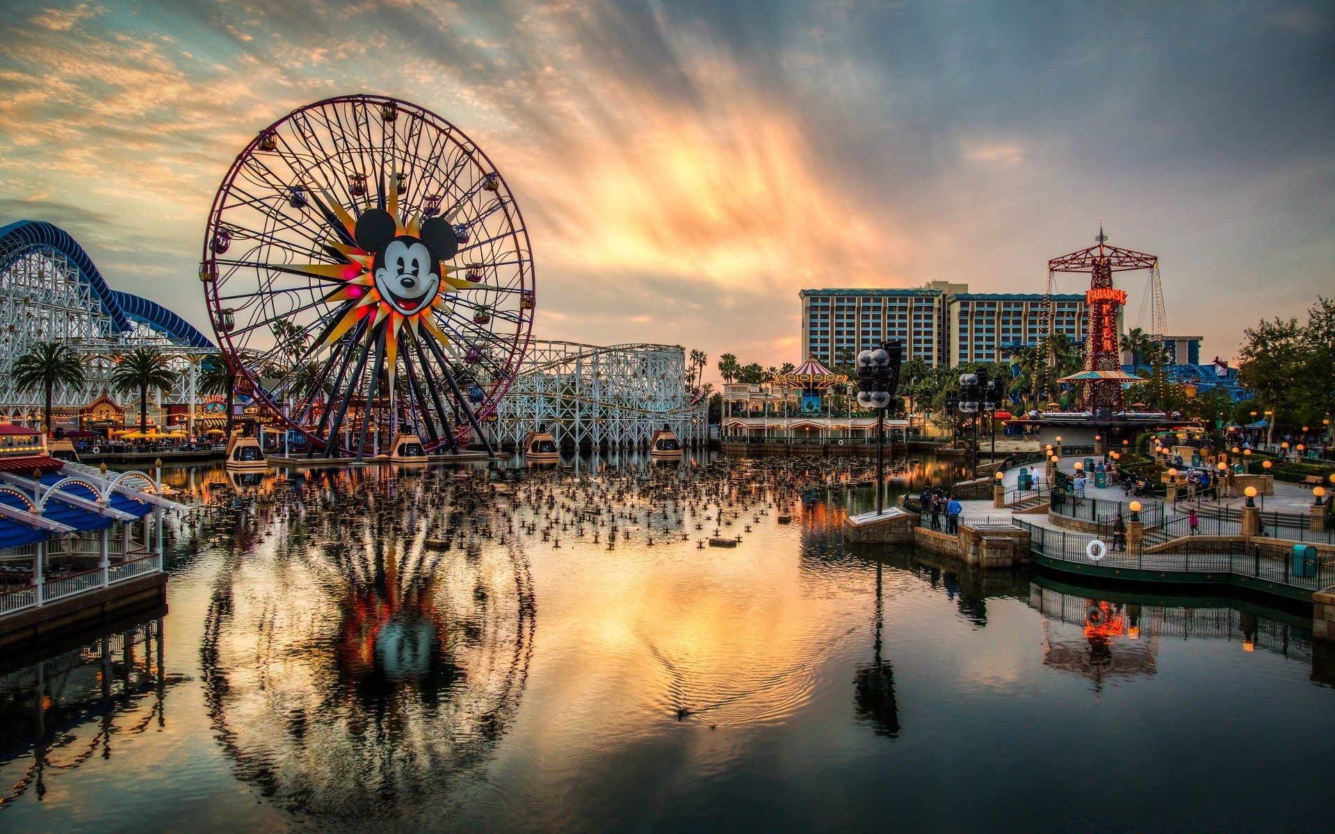 america water city travel river evening architecture reflection ferris wheel sunset sky building dusk pier sea bridge tourism harbor cityscape outdoors