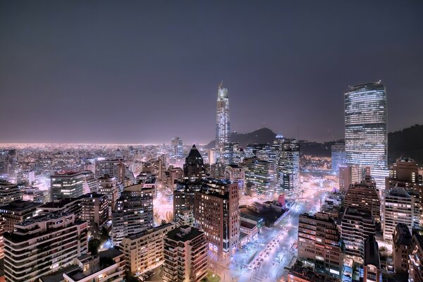 O belo brilho da cidade à noite