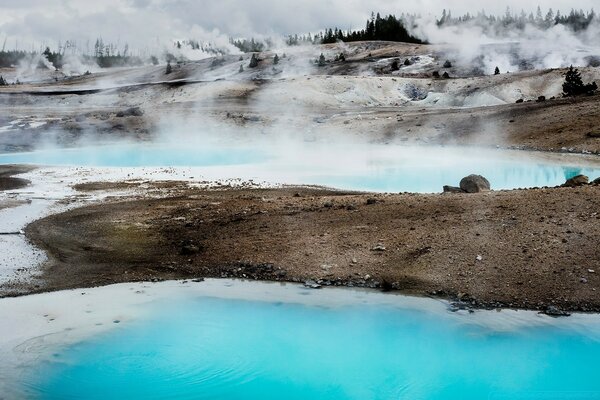 Geysir mit heißem Wasser in Amerika