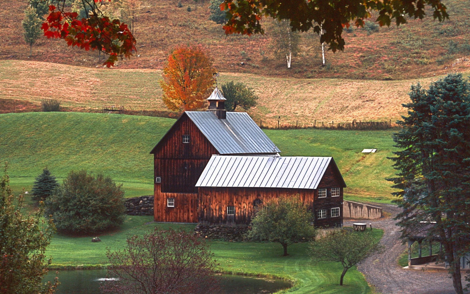 landscapes house tree home daylight barn outdoors farmhouse farm building wood landscape agriculture bungalow grass architecture