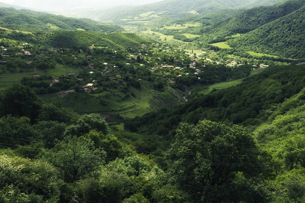 Dağlarda doğanın manzarası