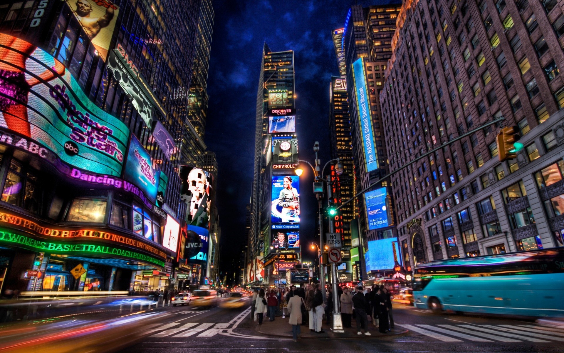 america road street city broadway travel traffic neon evening car nightlife avenue transportation system urban downtown