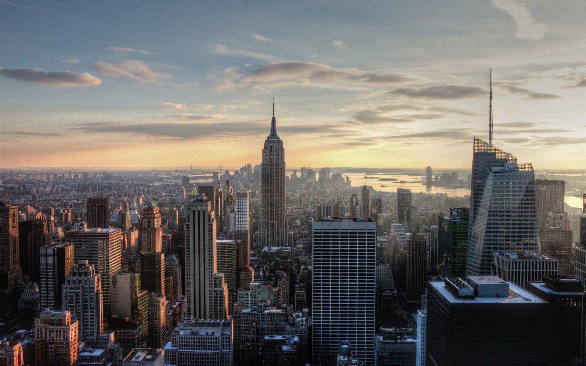 america city skyscraper skyline architecture building office cityscape travel business downtown urban sunset tower dusk modern sky evening river finance