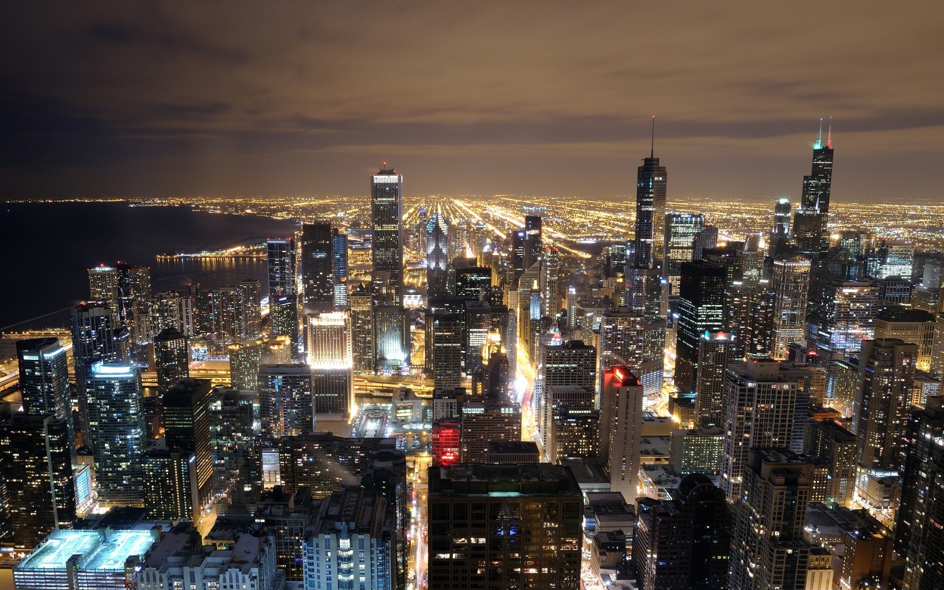 america city skyscraper cityscape skyline downtown dusk architecture building urban travel evening office modern business sunset tower sky illuminated panoramic