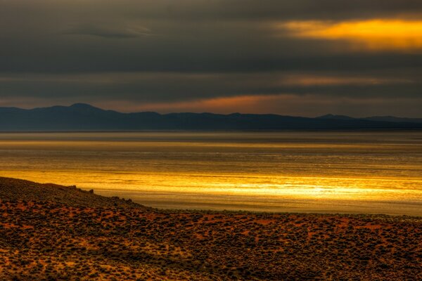 Beautiful sunrise on the river beru