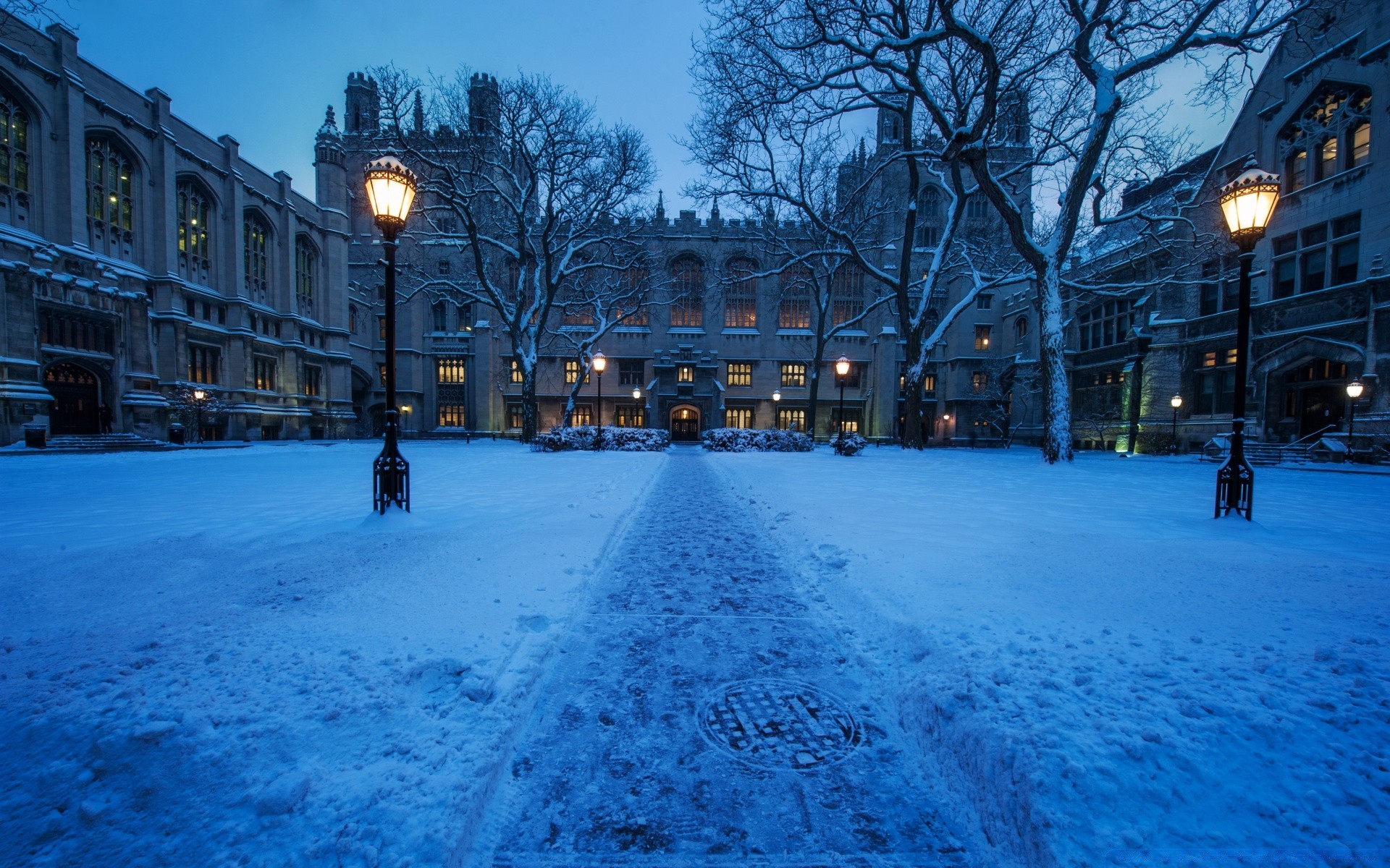 amérique hiver neige froid ville maison voyage lumière architecture urbain glace à l extérieur crépuscule soir rue paysage