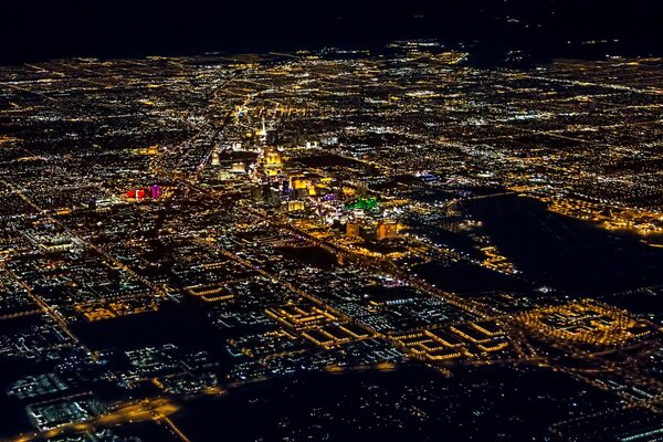 American Sea of glowing buildings