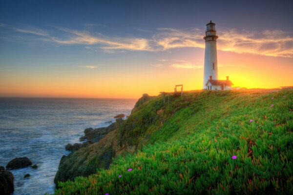 Beau coucher de soleil au bord de la mer