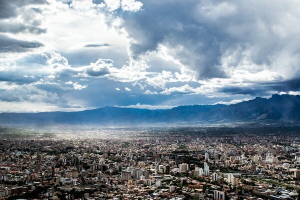 Panorama of the city mountain view